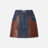 Atelier Denim And Leather Skirt in Arlow