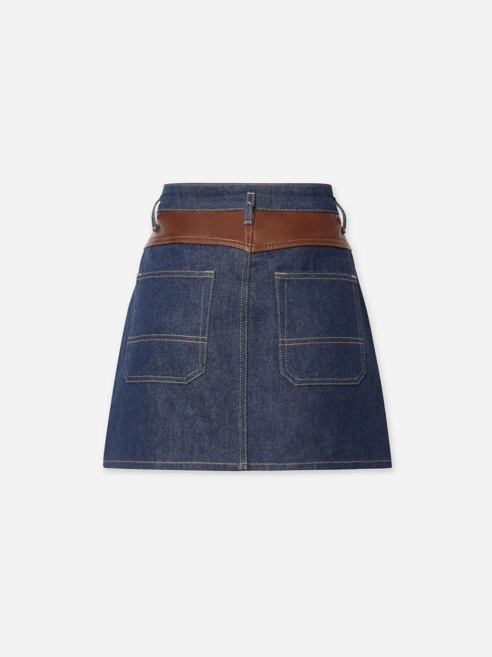 Atelier Denim And Leather Skirt in Arlow