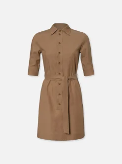 Belted Trench Dress in Khaki