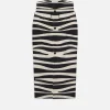 Button Front Skirt in Black Multi