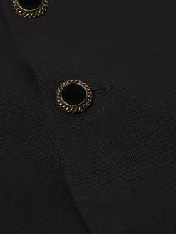 Button Front Suiting Dress in Black