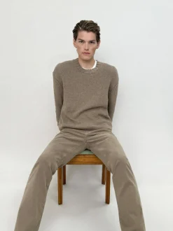 Cashmere Crewneck Sweater in Soft Mocha