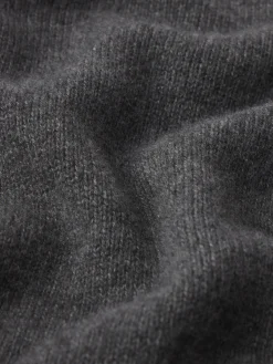 Cashmere Gathered Sweater in Dark Gris Heather
