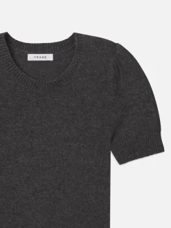 Cashmere Gathered Sweater in Dark Gris Heather