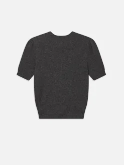 Cashmere Gathered Sweater in Dark Gris Heather