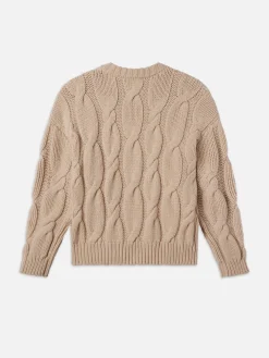 Chunky Cable Sweater in Natural
