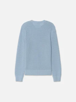 Cotton Blend Sweater in Light Blue