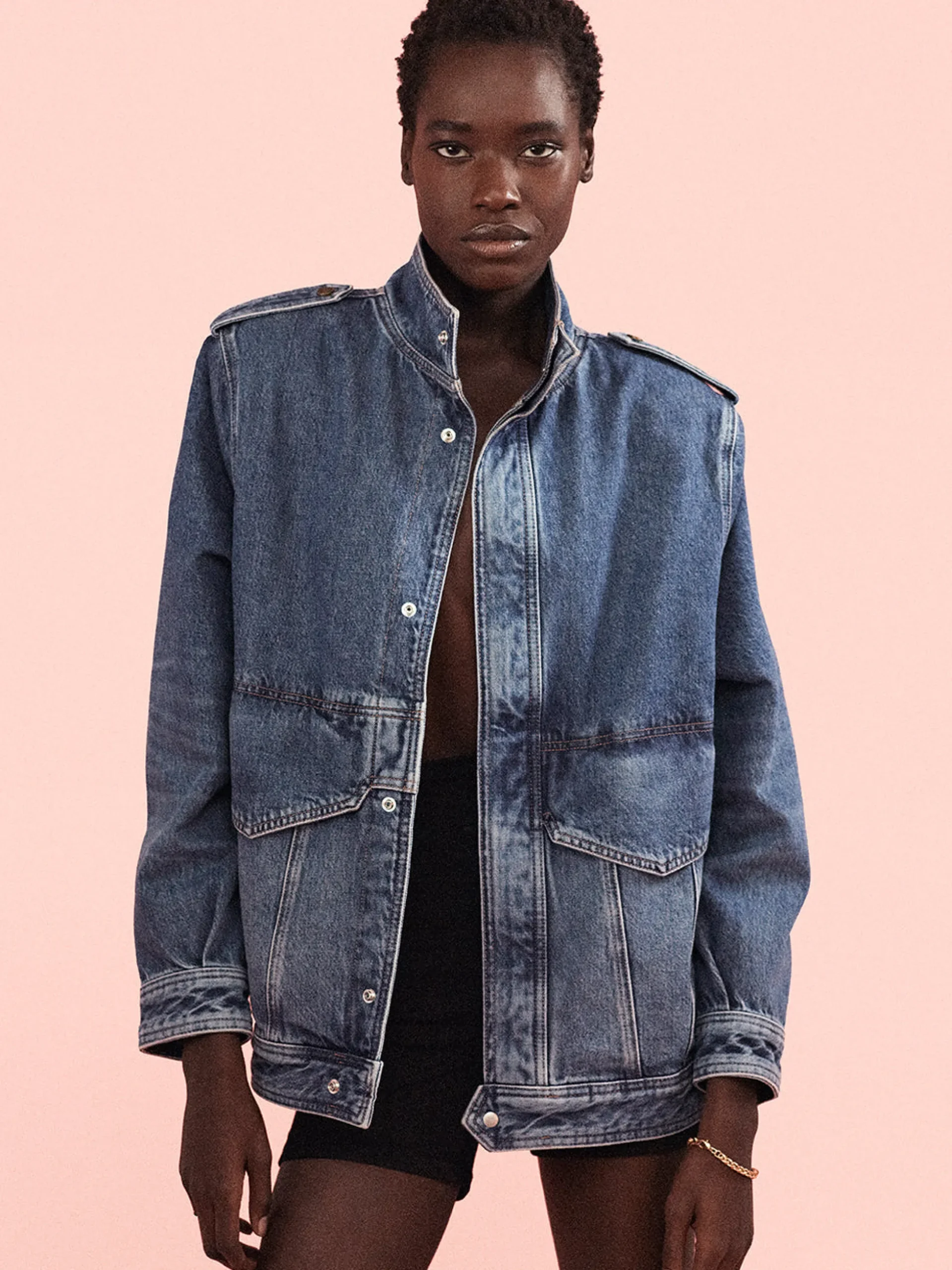 Denim Power Jacket in Luxor