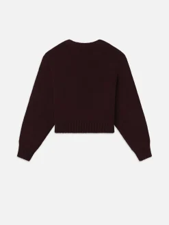 Dolman Crew Sweater in Burgundy