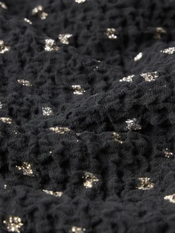 Dotted Stretch Mesh Top in Black Multi