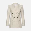 Double Breasted Blazer in Cream Multi