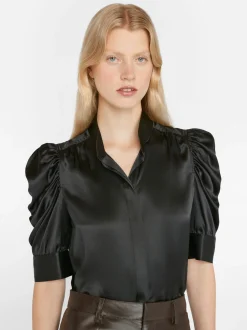 Gillian Top in Glossy Noir