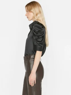 Gillian Top in Glossy Noir