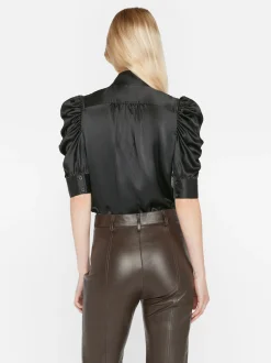 Gillian Top in Glossy Noir