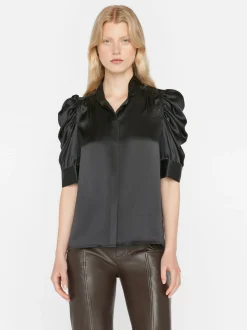 Gillian Top in Glossy Noir