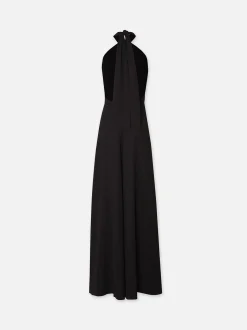 Keyhole Halter Jumpsuit in Black