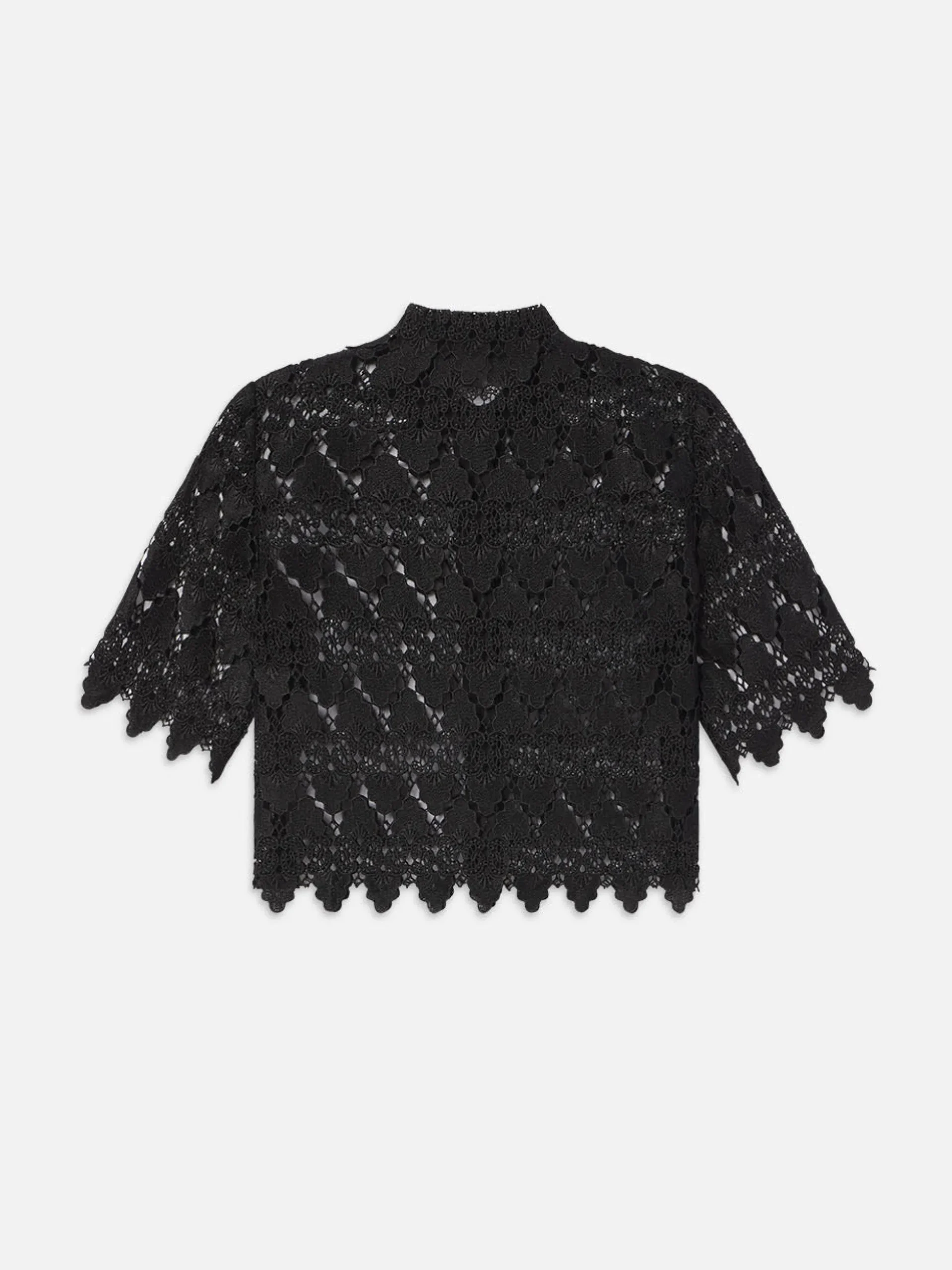 Lace Button Up Shirt in Black