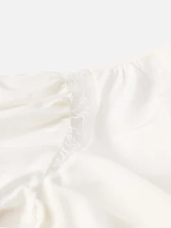Lace Shoulder Inset Blouse in Cream