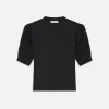 Lace Sleeve Frankie Tee in Black