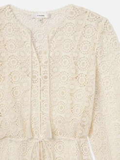 Lace Tassel Dress in Cream