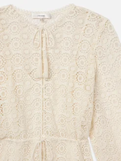 Lace Tassel Dress in Cream