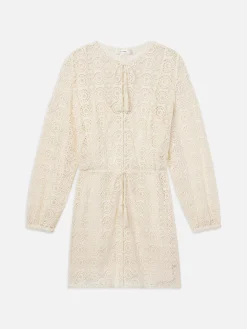 Lace Tassel Dress in Cream