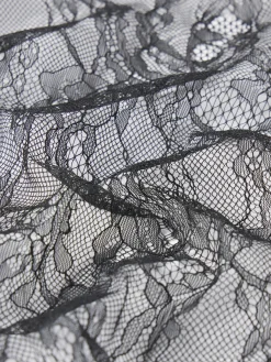 Lace V-Neck Blouse in Black