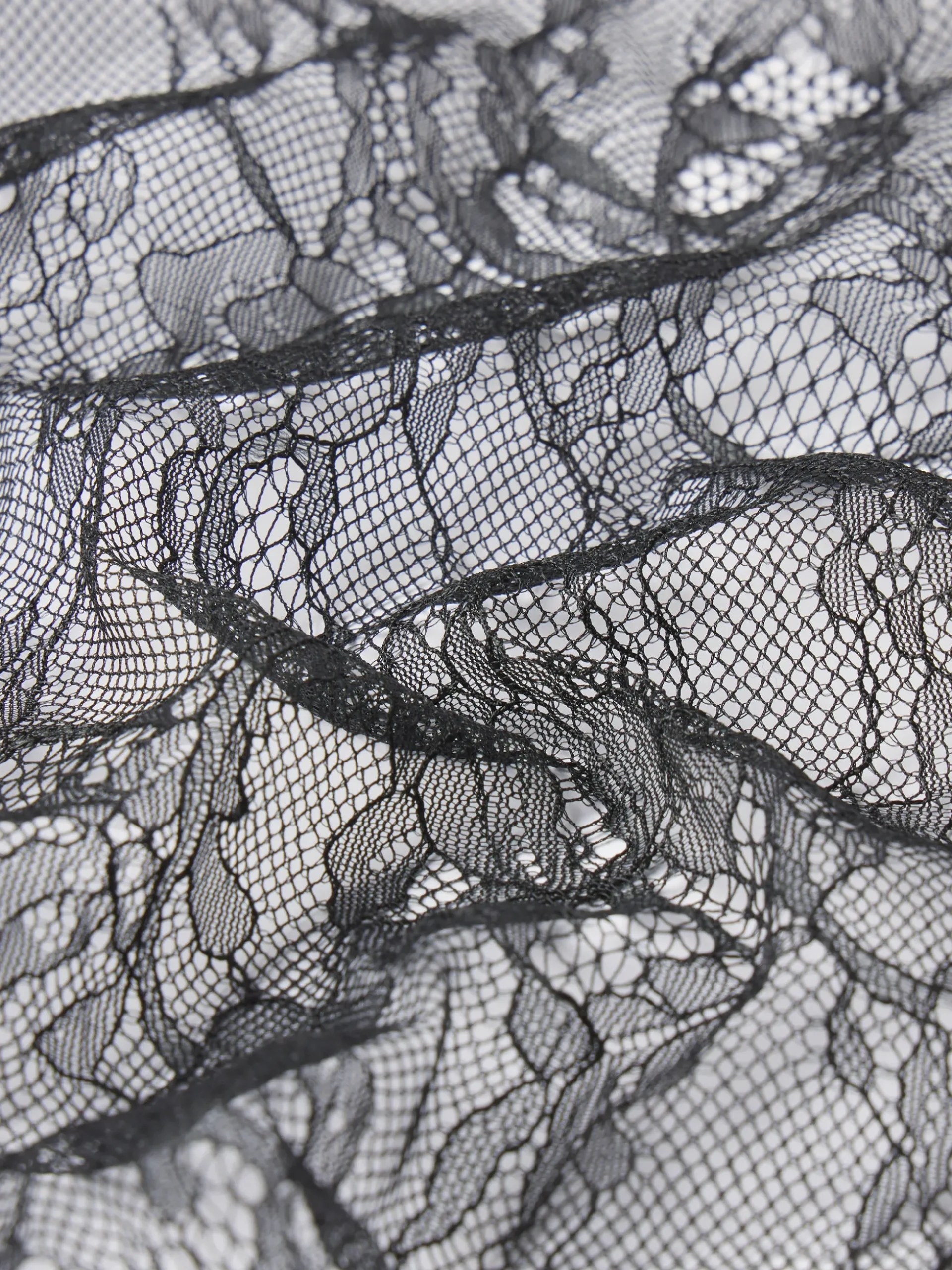 Lace V-Neck Blouse in Black