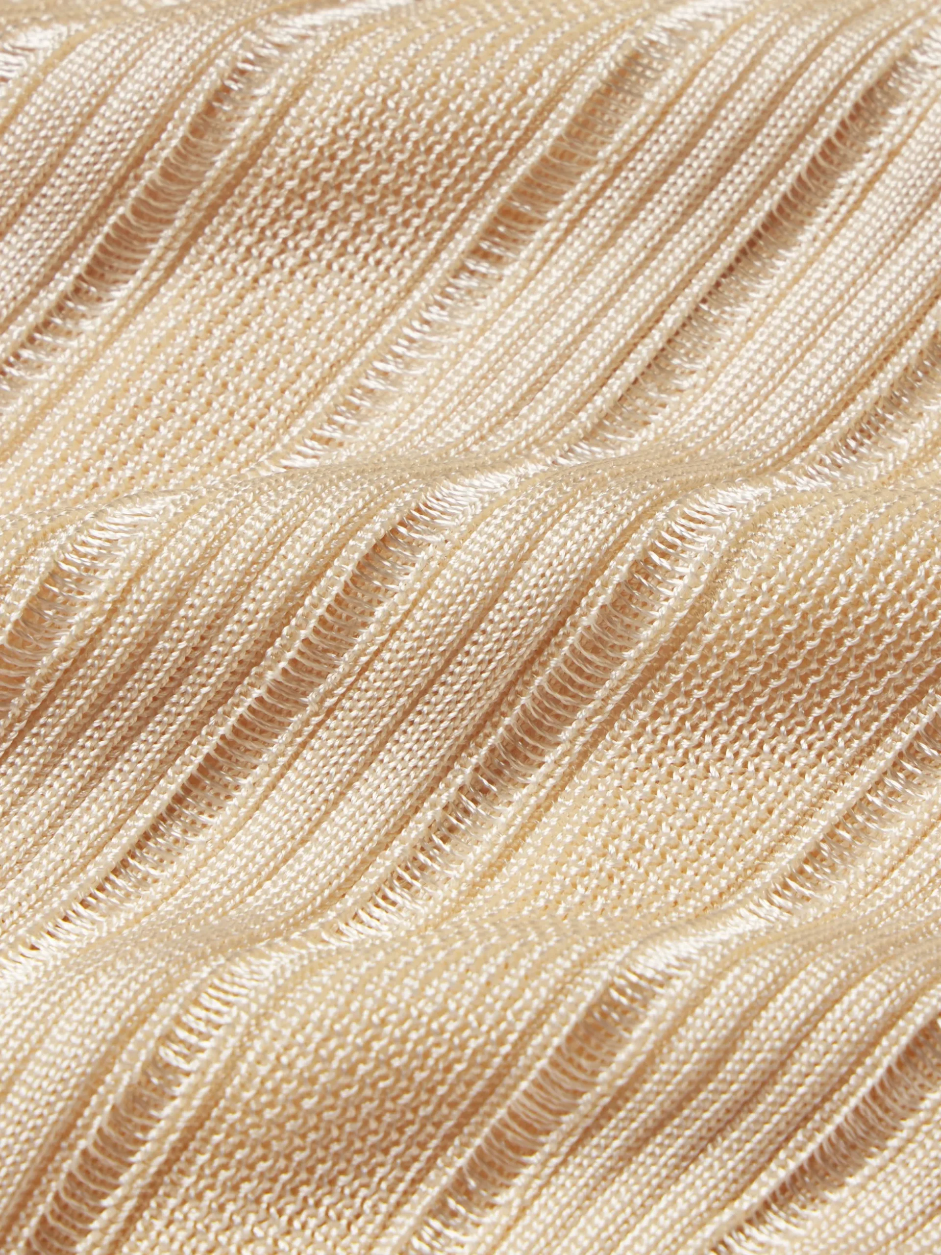 Laddered Rib Henley in Cream