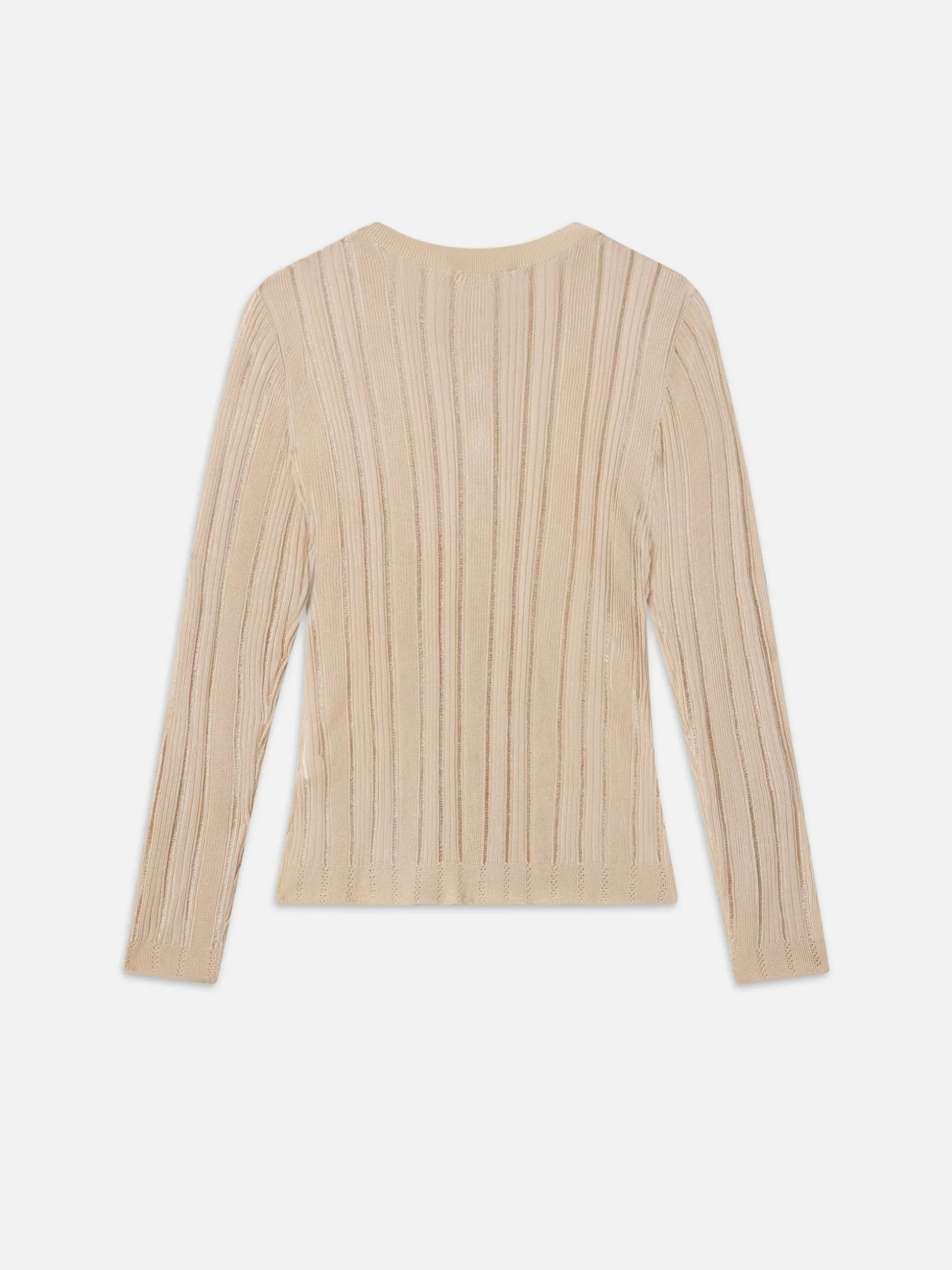 Laddered Rib Henley in Cream