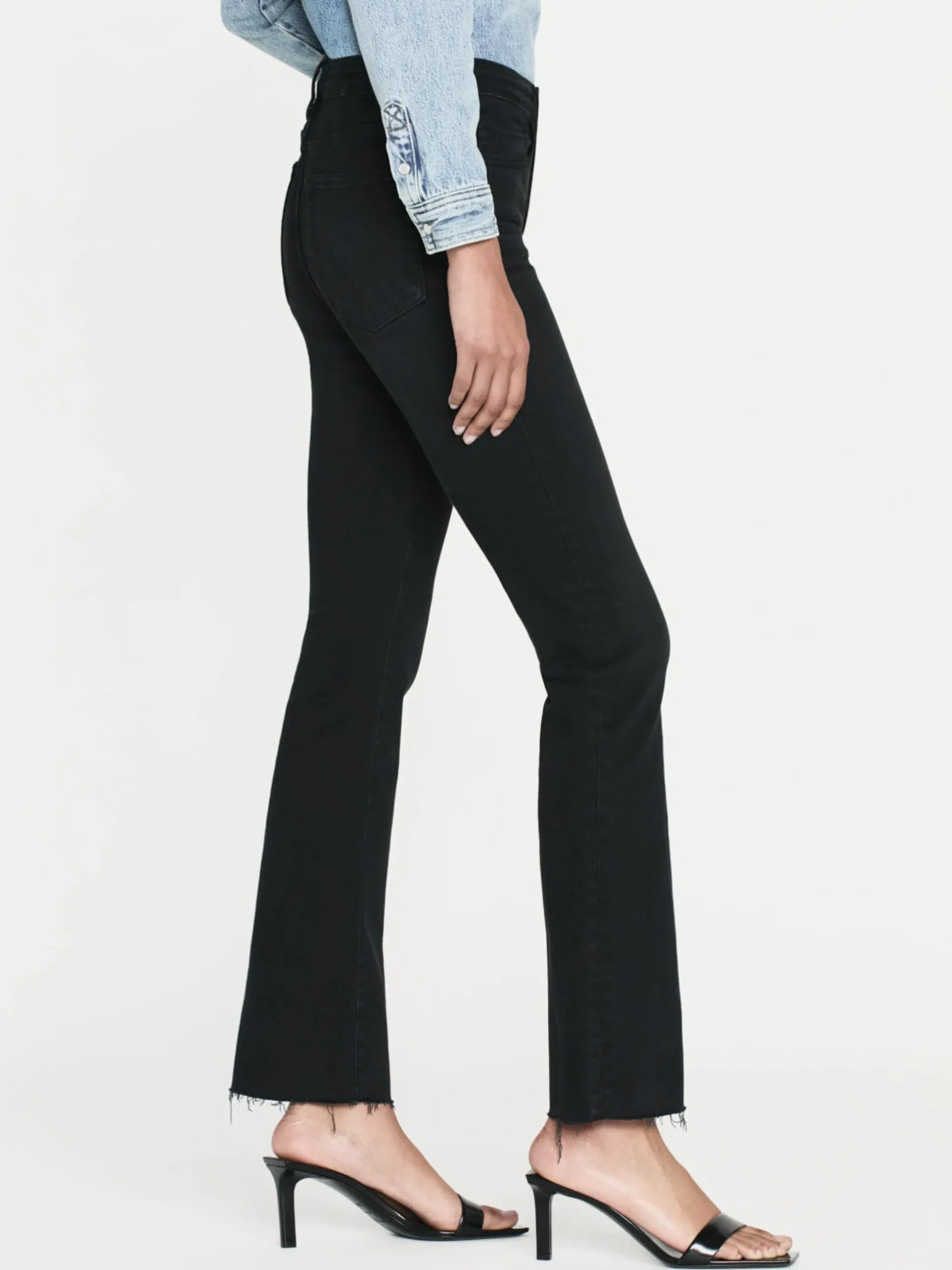 Le Crop Mini Boot Raw Fray in Blackthorn