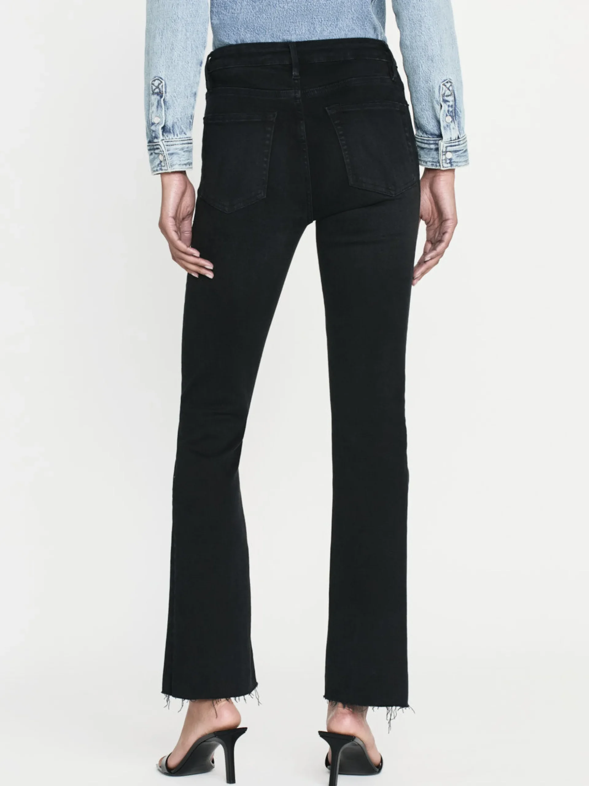 Le Crop Mini Boot Raw Fray in Blackthorn
