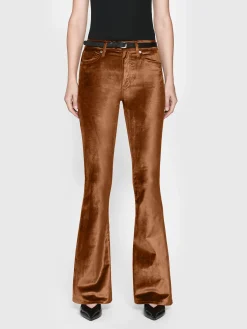 Le High Flare Velvet in Bronze Velvet