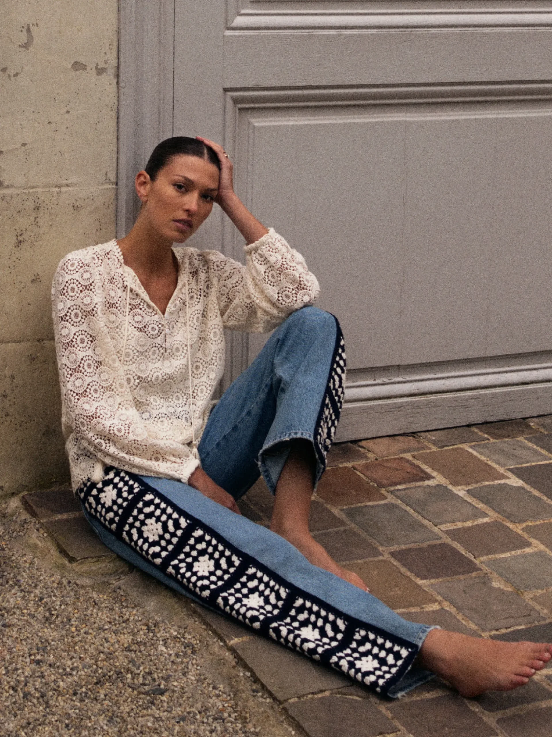 Le Jane Crop Crochet in Baines Clean