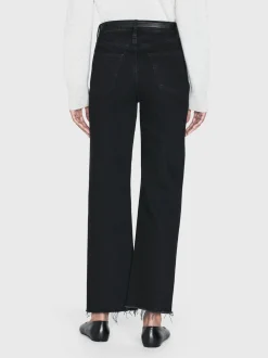 Le Jane Crop Raw Fray in Black