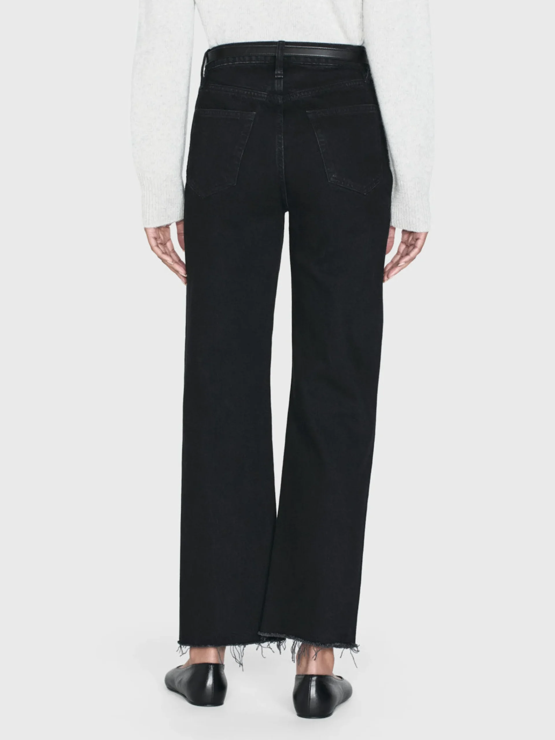 Le Jane Crop Raw Fray in Black