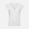 Le Mid Rise V Neck Tee in Blanc