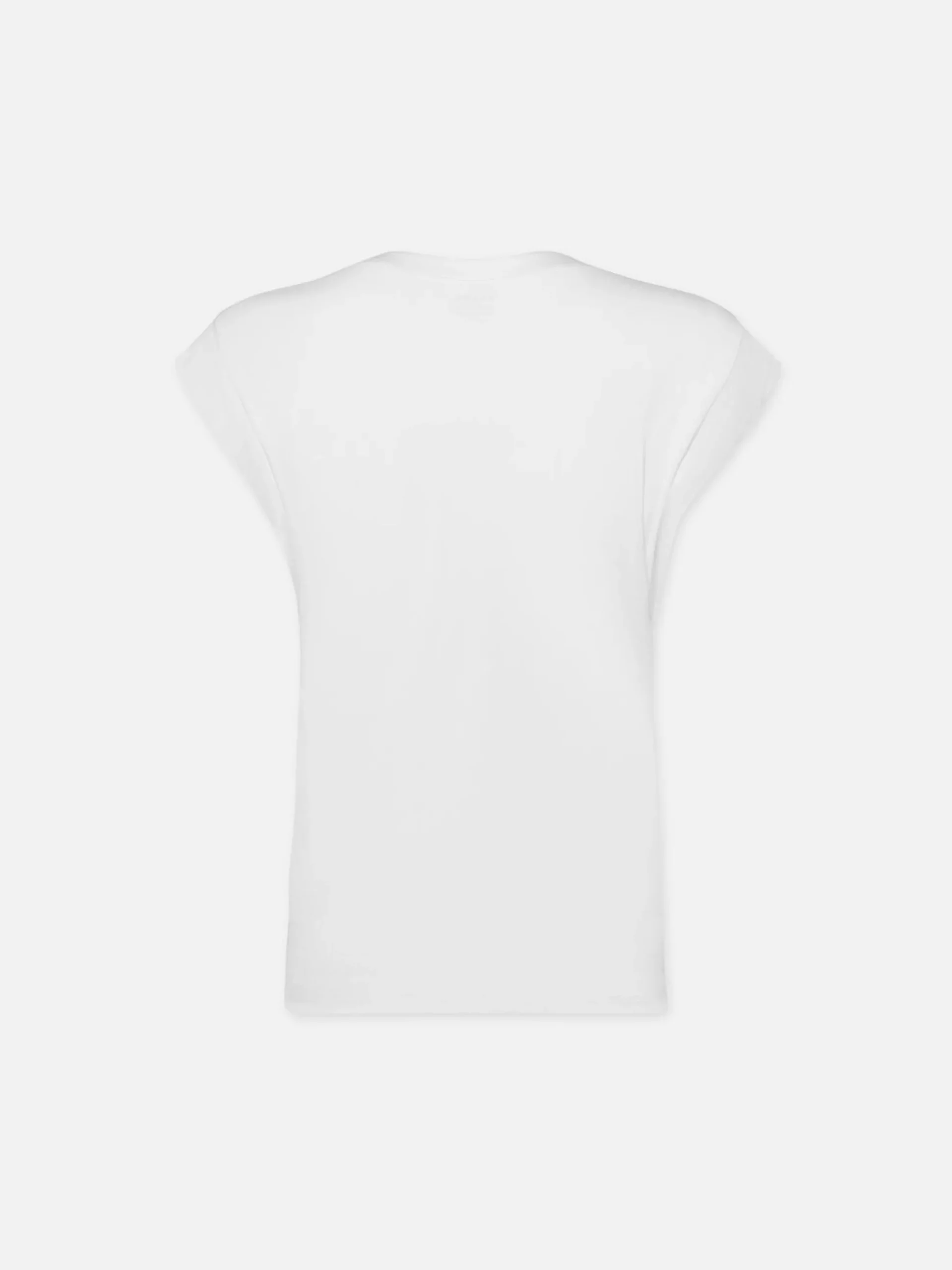Le Mid Rise V Neck Tee in Blanc