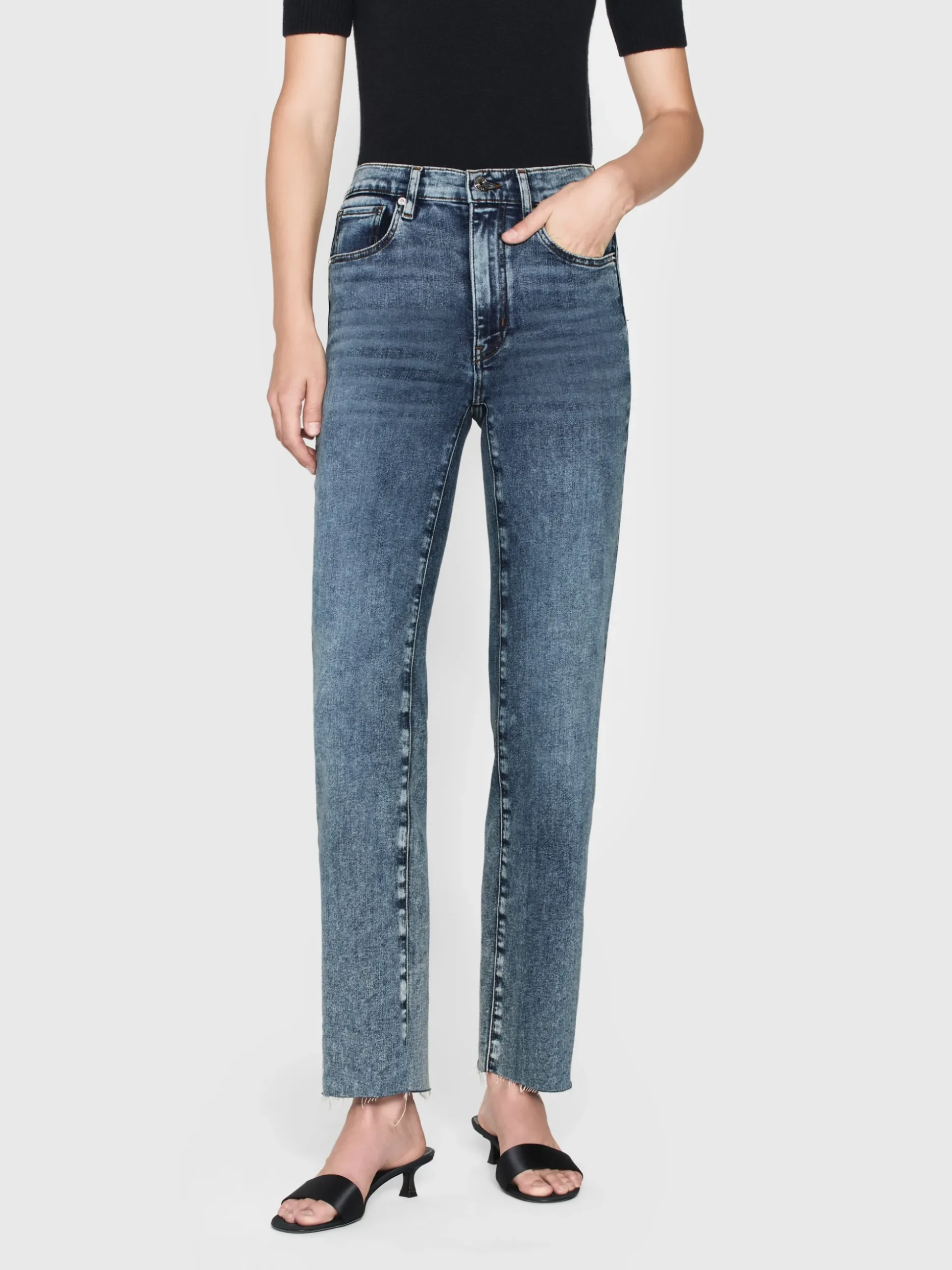 Le Sleek Straight in Rowley Raw Fray