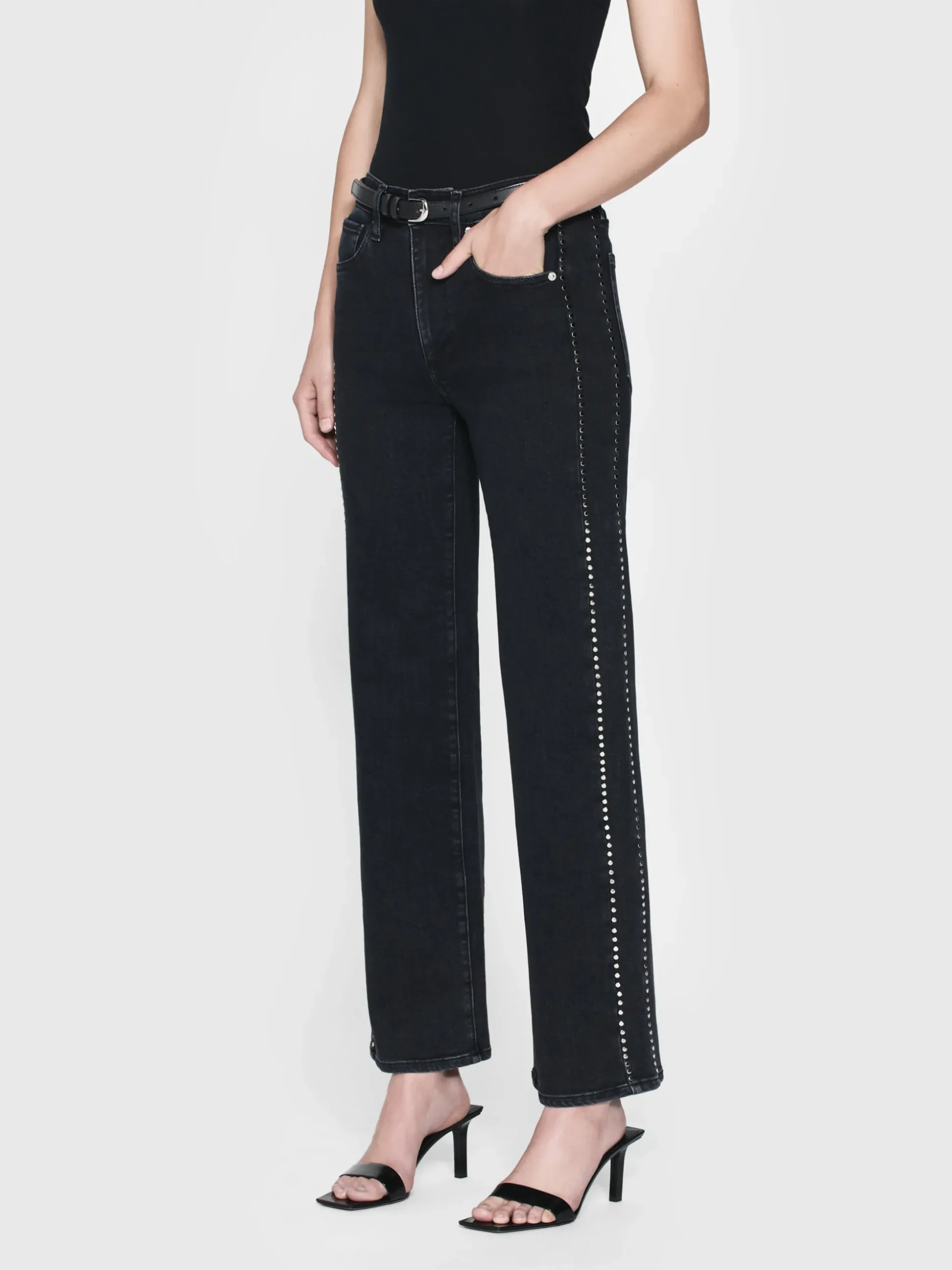Le Sleek Straight Studded in Astronaut