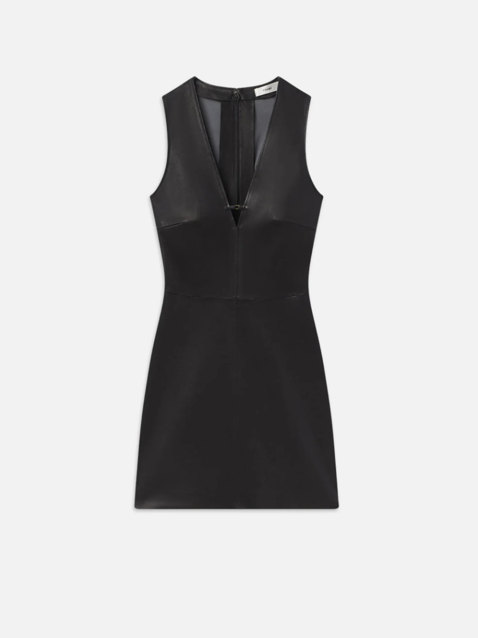 Leather Keyhole Dress in Black
