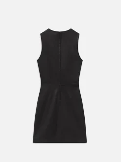 Leather Keyhole Dress in Black