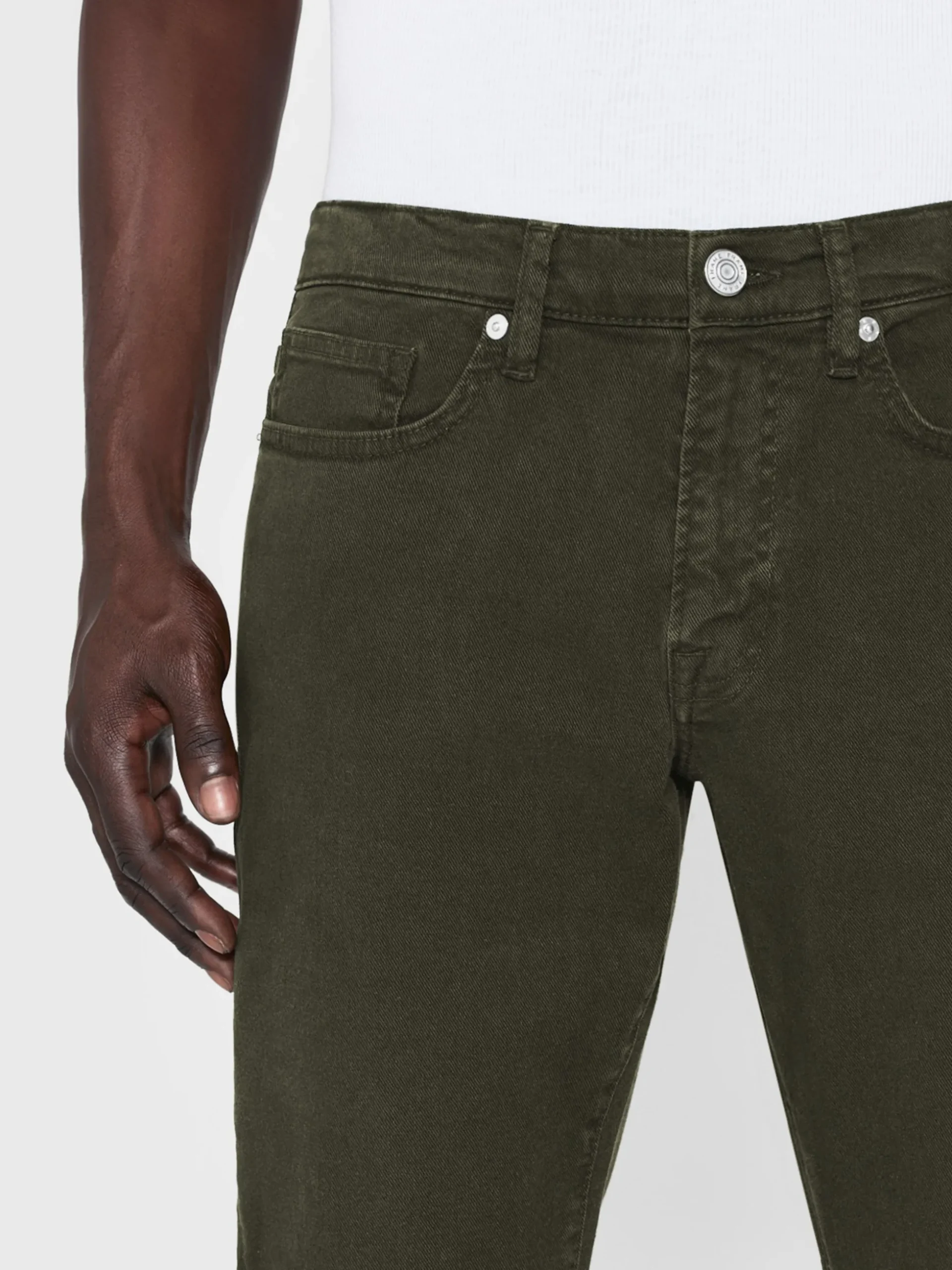 L'Homme Slim Twill in Garage Moss Green