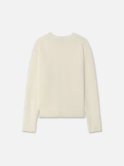 Lightweight Cashmere Silk Sweater in Vanilla
