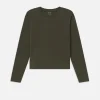 Long Sleeve Baby Tee in Rich Military