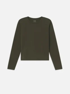 Long Sleeve Baby Tee in Rich Military