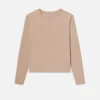 Long Sleeve Baby Tee in Almond Pink