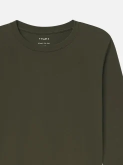 Long Sleeve Baby Tee in Rich Military