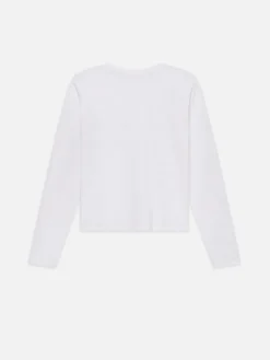 Long Sleeve Baby Tee in White