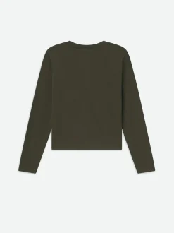 Long Sleeve Baby Tee in Rich Military